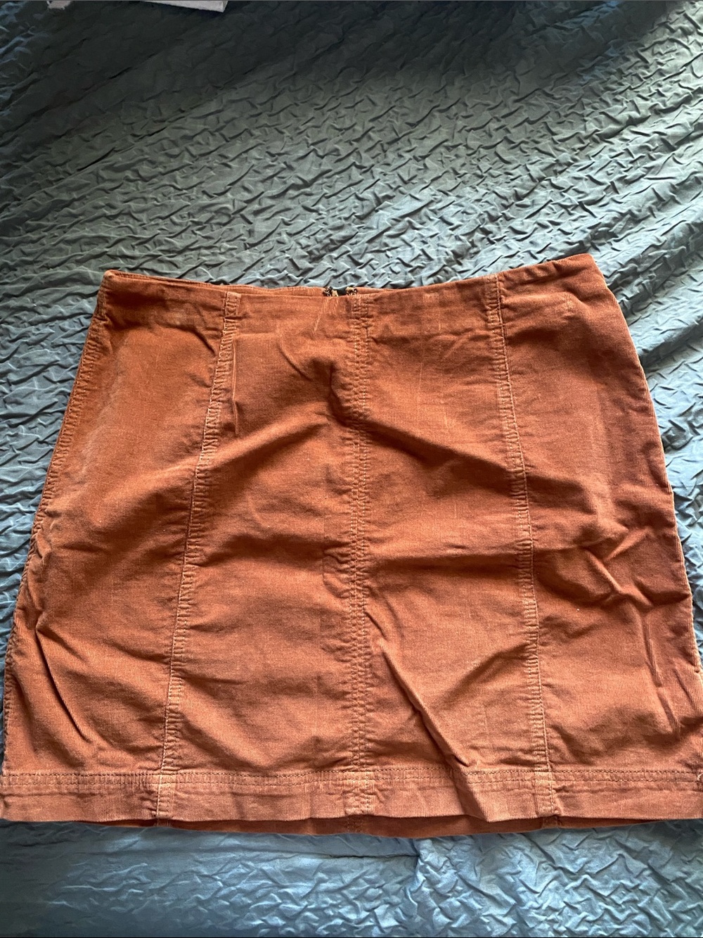 Free People Terracotta Corduroy Mini Skirt